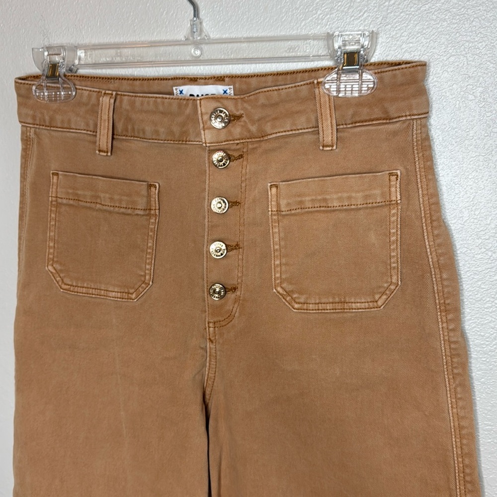 PAIGE Anessa Wide Leg Cropped Jeans Size 28 Tan - Picture 4 of 16